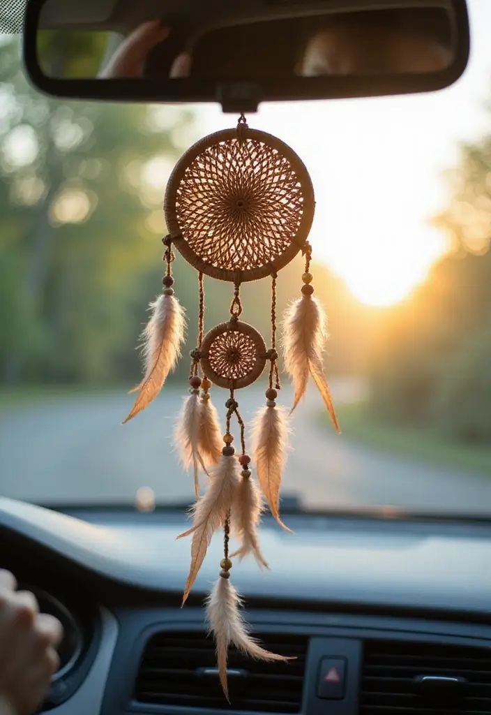 25 Clay Rear View Mirror Decor Ideas That Add Personality to Your Car 16 25 Clay Rear View Mirror Decor Ideas That Add Personality to Your Car - 16. Clay Dream Catchers