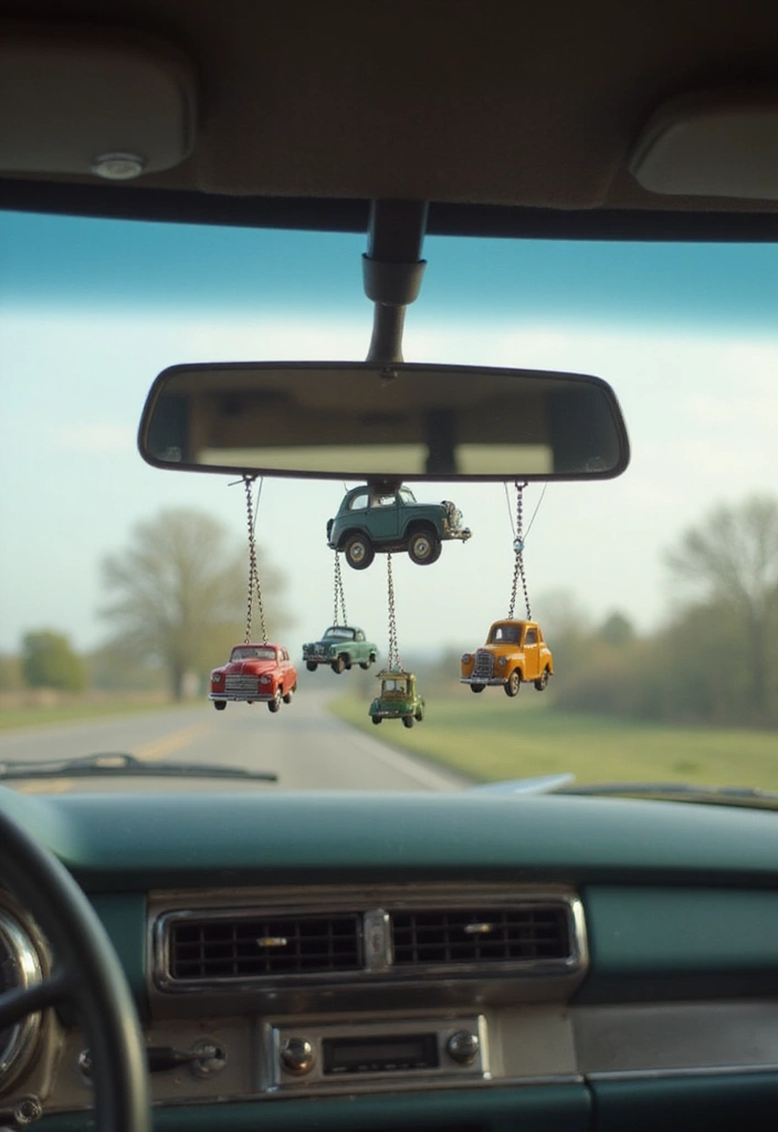 25 Clay Rear View Mirror Decor Ideas That Add Personality to Your Car 21 25 Clay Rear View Mirror Decor Ideas That Add Personality to Your Car - 21. Vintage Cars Theme