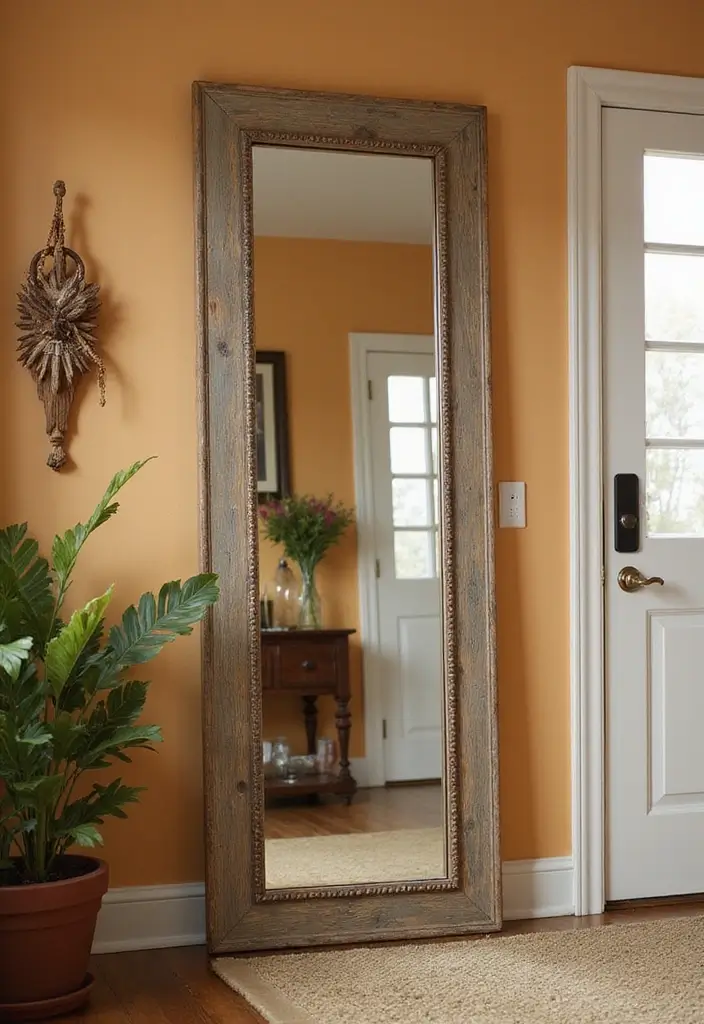 25 DIY Full Length Mirror Decor Ideas That Look Expensive on a Budget 1 25 DIY Full Length Mirror Decor Ideas That Look Expensive on a Budget - 1. Rustic Wood Frame