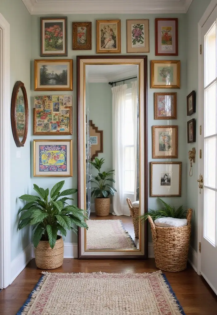 25 DIY Full Length Mirror Decor Ideas That Look Expensive on a Budget 11 25 DIY Full Length Mirror Decor Ideas That Look Expensive on a Budget - 11. Artistic Collage Frame