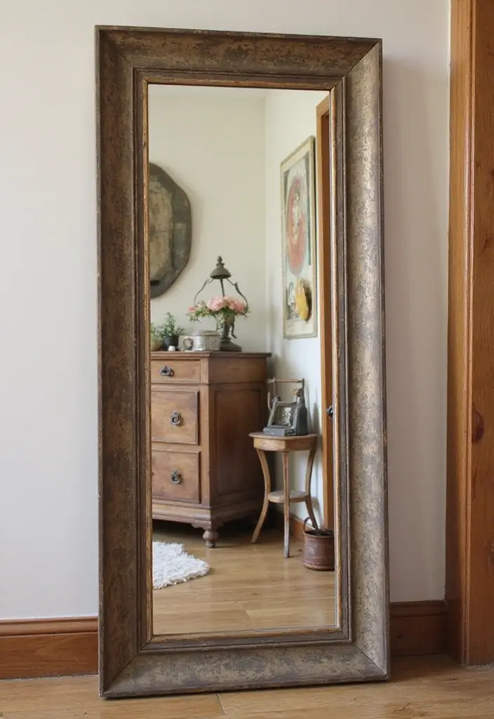 25 DIY Full Length Mirror Decor Ideas That Look Expensive on a Budget 12 25 DIY Full Length Mirror Decor Ideas That Look Expensive on a Budget - 12. Repurposed Picture Frame