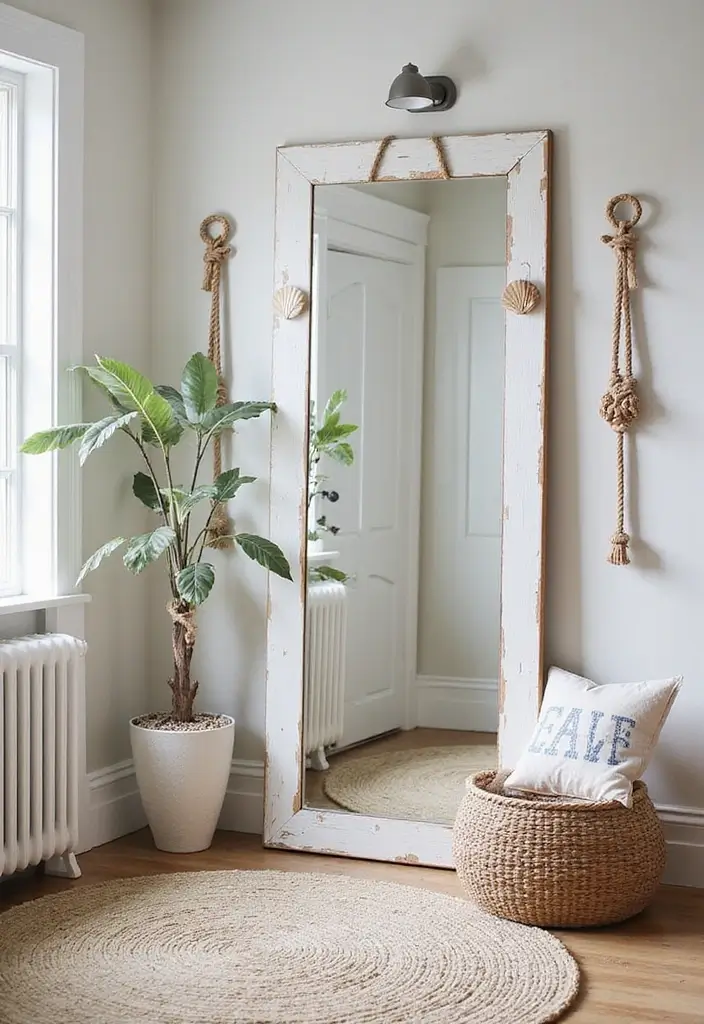 25 DIY Full Length Mirror Decor Ideas That Look Expensive on a Budget 16 25 DIY Full Length Mirror Decor Ideas That Look Expensive on a Budget - 16. Nautical Theme