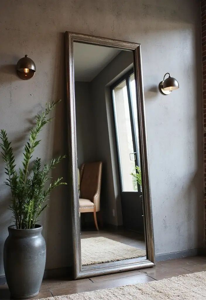 25 DIY Full Length Mirror Decor Ideas That Look Expensive on a Budget 20 25 DIY Full Length Mirror Decor Ideas That Look Expensive on a Budget - 20. Metal Frame