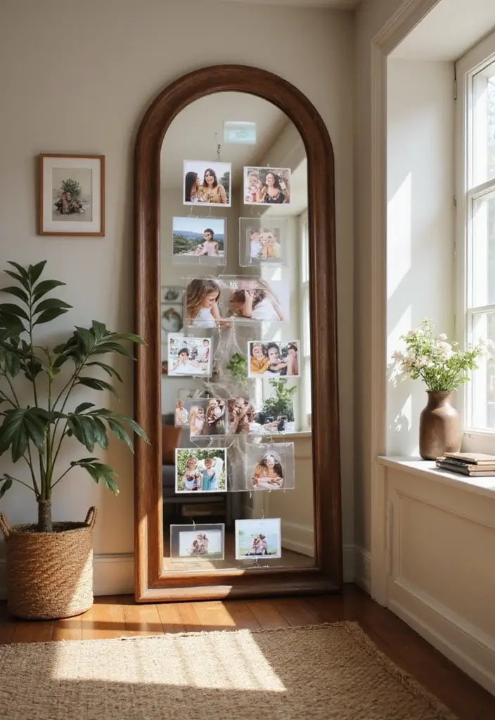 25 DIY Full Length Mirror Decor Ideas That Look Expensive on a Budget 21 25 DIY Full Length Mirror Decor Ideas That Look Expensive on a Budget - 21. Interactive Photo Frame