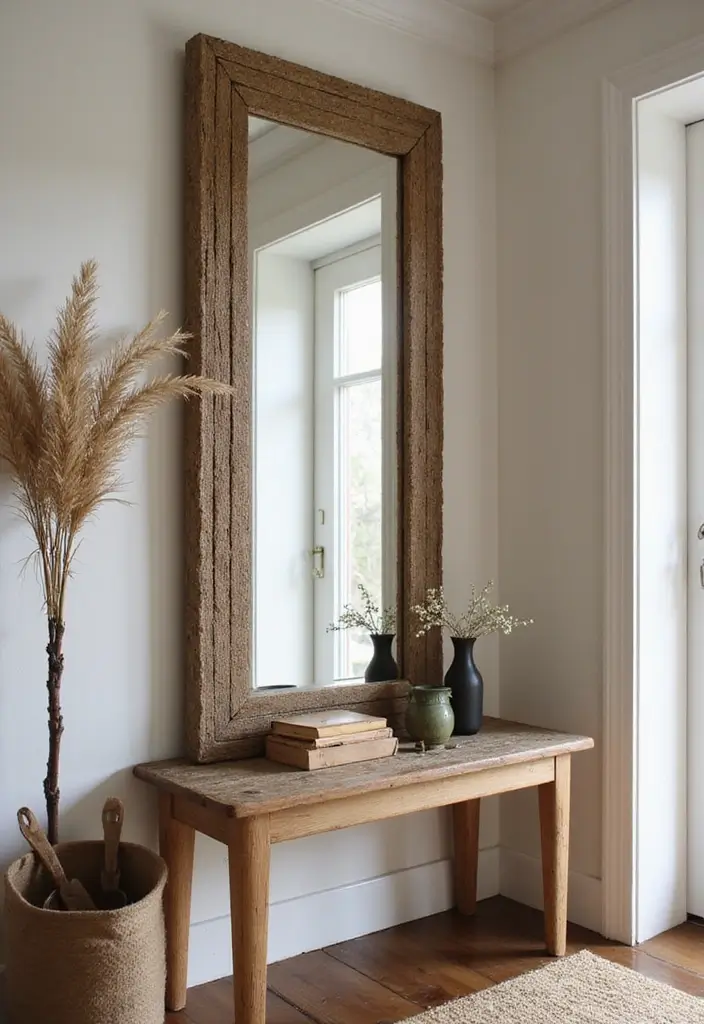 25 DIY Full Length Mirror Decor Ideas That Look Expensive on a Budget 22 25 DIY Full Length Mirror Decor Ideas That Look Expensive on a Budget - 22. Textured Fabric Frame