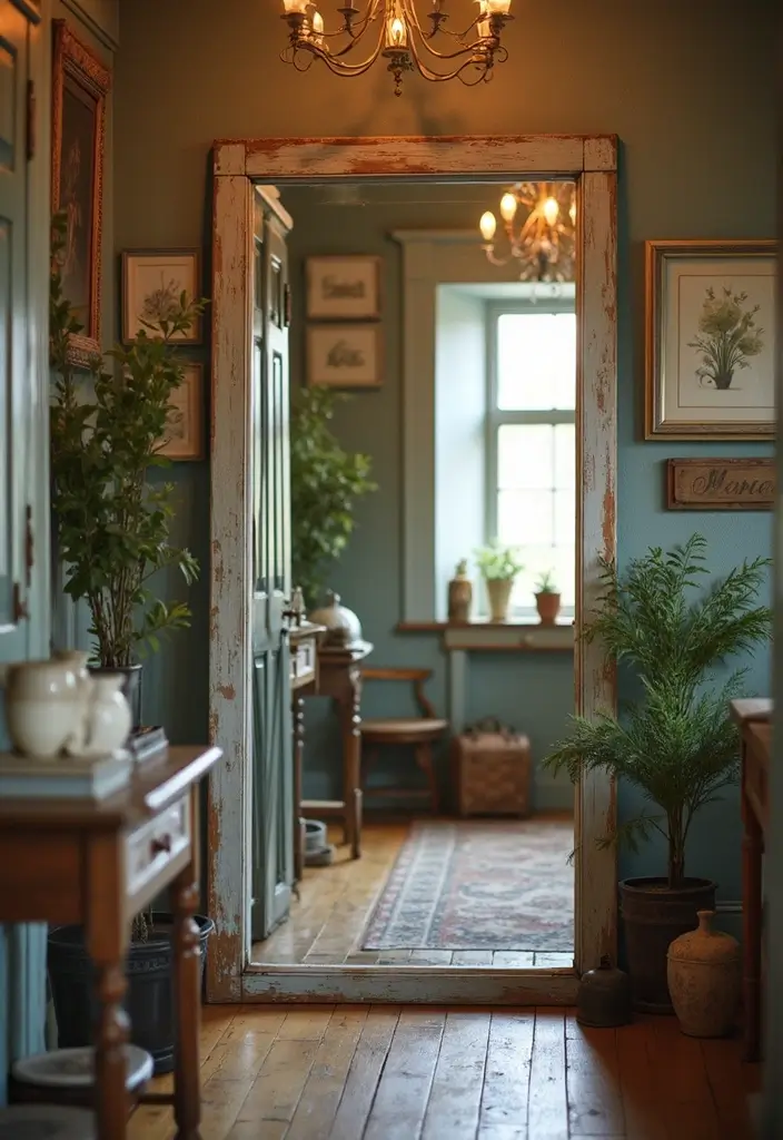 25 DIY Full Length Mirror Decor Ideas That Look Expensive on a Budget 7 25 DIY Full Length Mirror Decor Ideas That Look Expensive on a Budget - 7. Vintage Window Frame