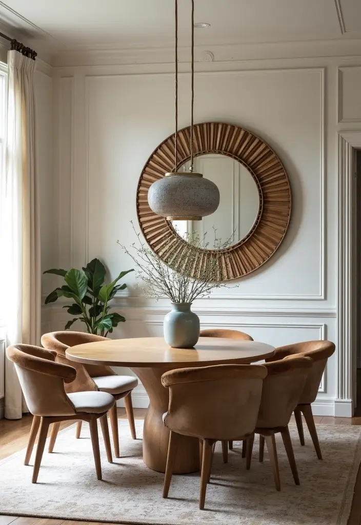 25 Dining Room Round Mirror Decor Ideas for a Stylish and Modern Look 11 25 Dining Room Round Mirror Decor Ideas for a Stylish and Modern Look - 11. Decorative Mirror Frames
