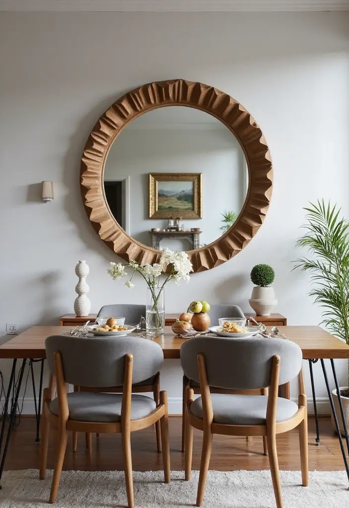 25 Dining Room Round Mirror Decor Ideas for a Stylish and Modern Look 5 25 Dining Room Round Mirror Decor Ideas for a Stylish and Modern Look - 5. Artistic Frames