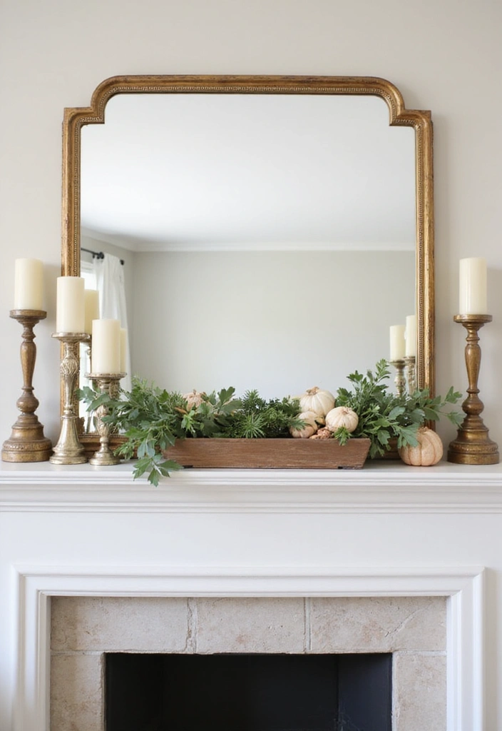 25 Fireplace Mantel Decor with Mirror and Greenery for Seasonal Touch 8 25 Fireplace Mantel Decor with Mirror and Greenery for Seasonal Touch - 8. Themed Decorative Trays