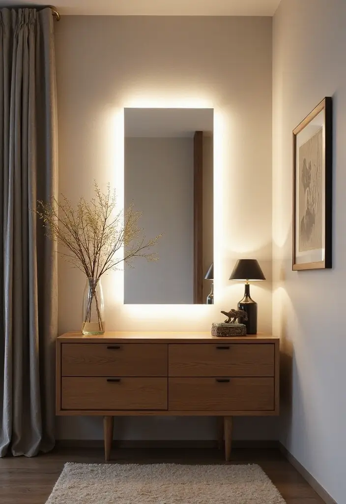 25 Full Length Mirror Decor Ideas for Entryways and Hallways 11 25 Full Length Mirror Decor Ideas for Entryways and Hallways - 11. Light-Up Mirrors