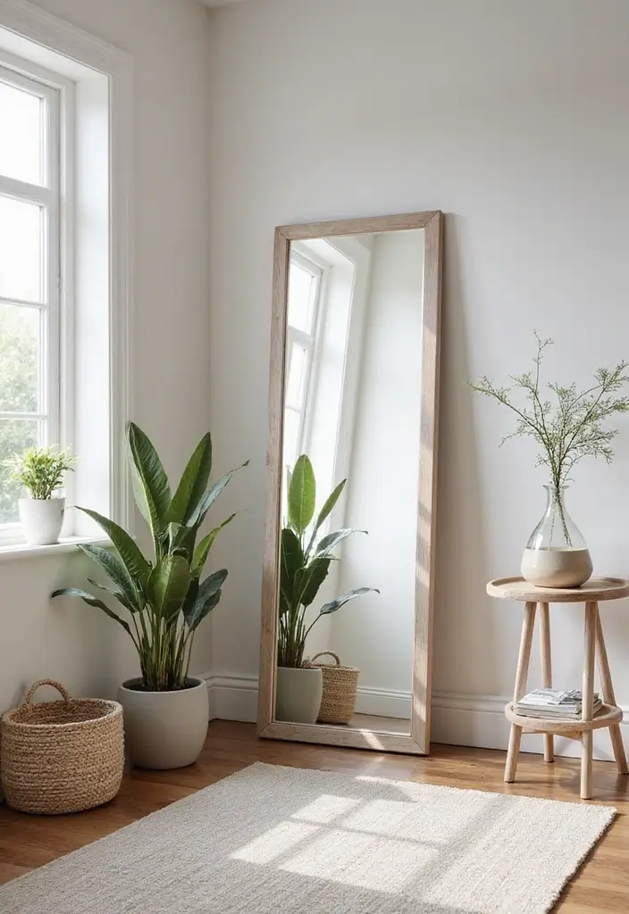 25 Full Length Mirror Decor Ideas for Entryways and Hallways 18 25 Full Length Mirror Decor Ideas for Entryways and Hallways - 18. Full-Length Mirror with Stand