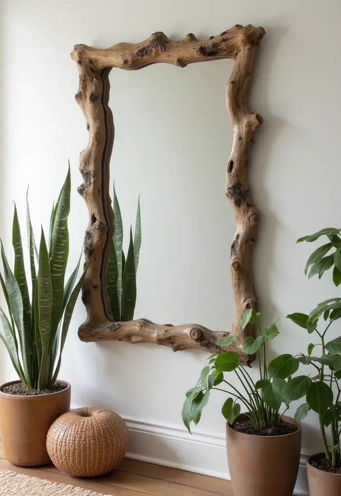 25 Full Length Mirror Decor Ideas for Entryways and Hallways 20 25 Full Length Mirror Decor Ideas for Entryways and Hallways - 20. Mirrors Framed with Natural Elements