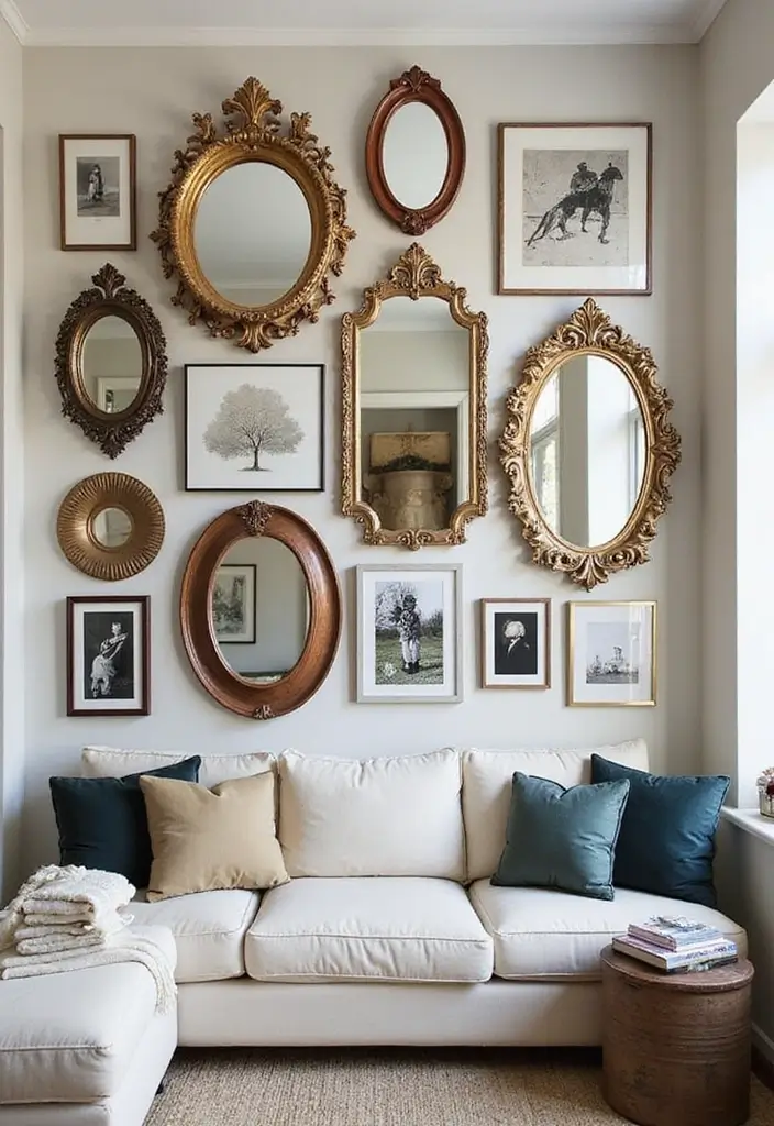 25 Full Length Mirror Decor Ideas for Entryways and Hallways 7 25 Full Length Mirror Decor Ideas for Entryways and Hallways - 7. Layered Mirrors and Artwork