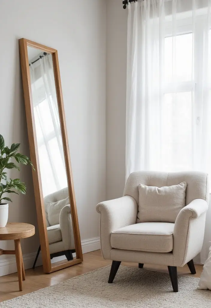 25 Full Length Mirror Decor Ideas for Every Corner of Your Home 2 25 Full Length Mirror Decor Ideas for Every Corner of Your Home - 2. Leaning Mirror Aesthetic