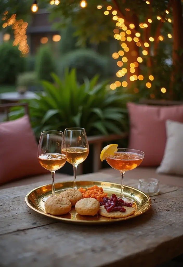 25 Gold Mirror Tray Decor Ideas That Add a Touch of Glamour 11 25 Gold Mirror Tray Decor Ideas That Add a Touch of Glamour - 11. Outdoor Glamour