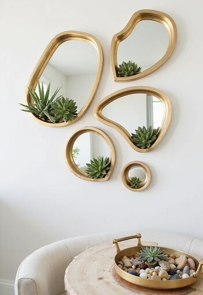 25 Gold Mirror Tray Decor Ideas That Add a Touch of Glamour 6 25 Gold Mirror Tray Decor Ideas That Add a Touch of Glamour - 6. Stunning Wall Art Collage