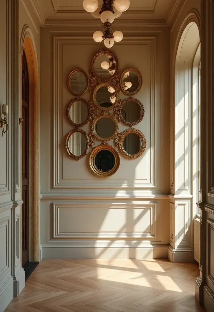 25 Hallway Mirror Decor Ideas That Make Narrow Spaces Feel Open 1 25 Hallway Mirror Decor Ideas That Make Narrow Spaces Feel Open - 1. Vintage Round Mirrors