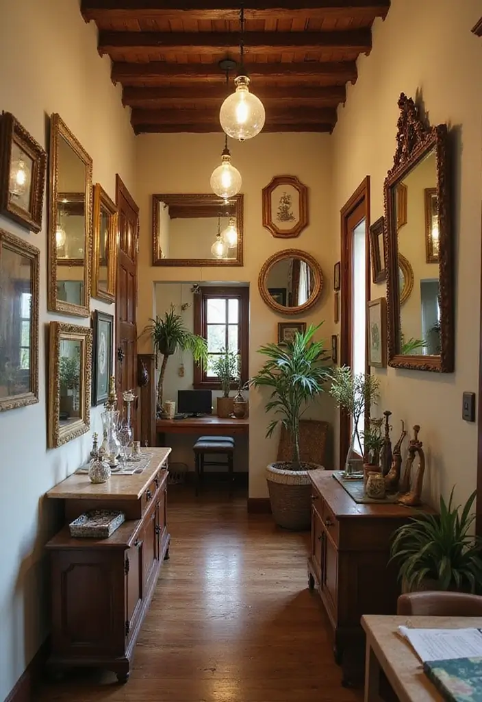 25 Hallway Mirror Decor Ideas That Make Narrow Spaces Feel Open 12 25 Hallway Mirror Decor Ideas That Make Narrow Spaces Feel Open - 12. Vintage Framed Mirrors