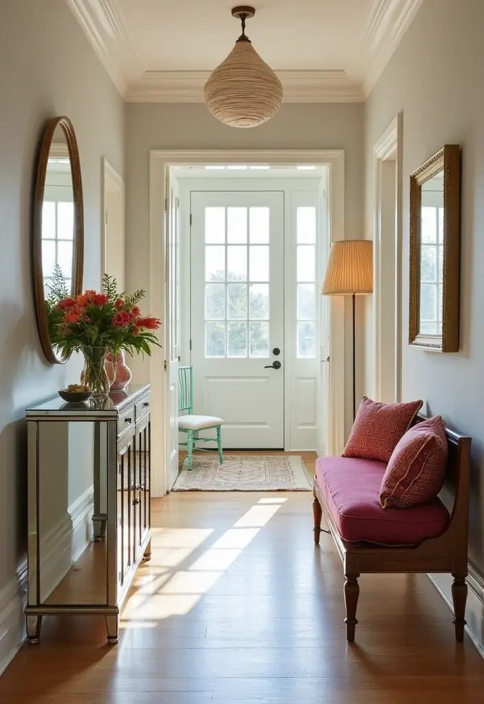 25 Hallway Mirror Decor Ideas That Make Narrow Spaces Feel Open 3 25 Hallway Mirror Decor Ideas That Make Narrow Spaces Feel Open - 3. Mirrored Furniture