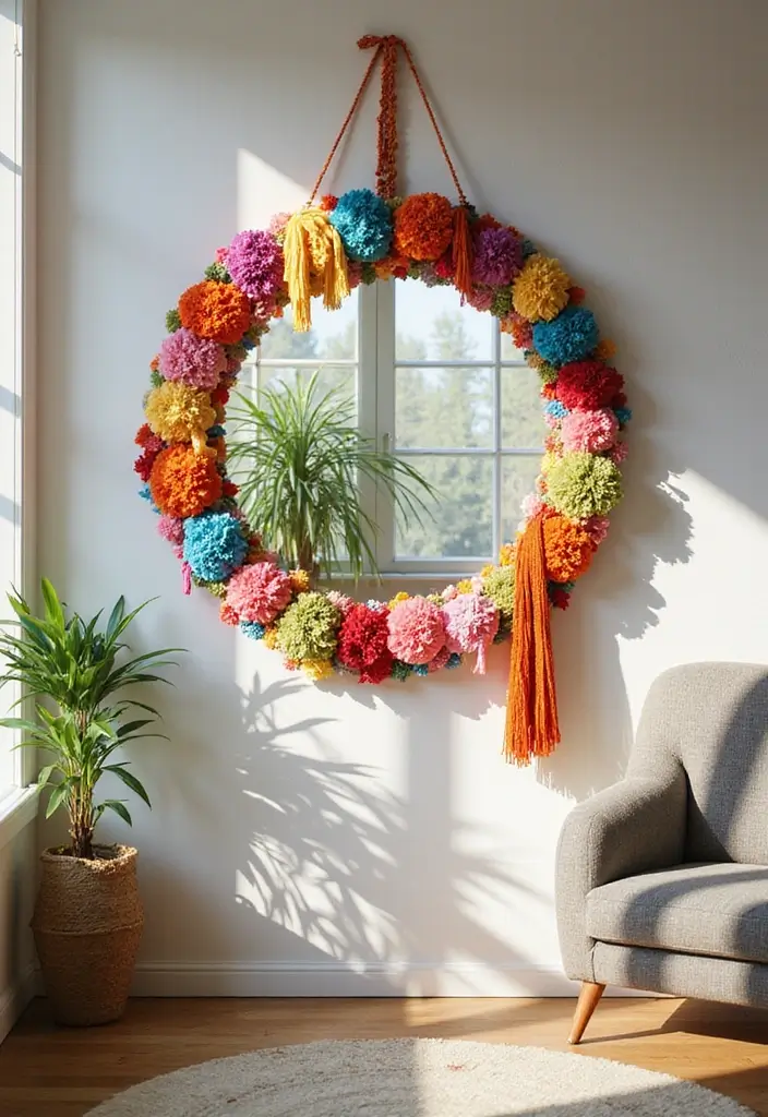 25 Lippan Art Mirror Wall Decor Ideas for Boho and Ethnic Homes 19 25 Lippan Art Mirror Wall Decor Ideas for Boho and Ethnic Homes - 19. Lippan Art Mirror with Hanging Elements