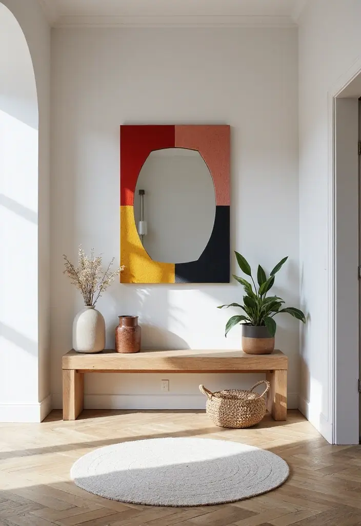 25 Lippan Art Mirror Wall Decor Ideas for Boho and Ethnic Homes 2 25 Lippan Art Mirror Wall Decor Ideas for Boho and Ethnic Homes - 2. Geometric Pattern Lippan Mirror