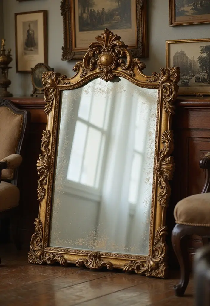 25 Lippan Art Mirror Wall Decor Ideas for Boho and Ethnic Homes 3 25 Lippan Art Mirror Wall Decor Ideas for Boho and Ethnic Homes - 3. Vintage-inspired Lippan Mirror