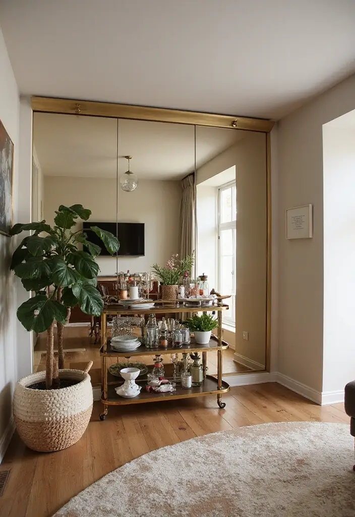25 Living Room Mirror Decor Ideas That Make the Space Feel Bigger 14 25 Living Room Mirror Decor Ideas That Make the Space Feel Bigger - 14. Mirrored Backsplashes