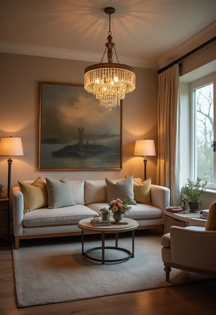 25 Living Room Mirror Decor Ideas That Make the Space Feel Bigger 15 25 Living Room Mirror Decor Ideas That Make the Space Feel Bigger - 15. Mirrored Lighting Fixtures