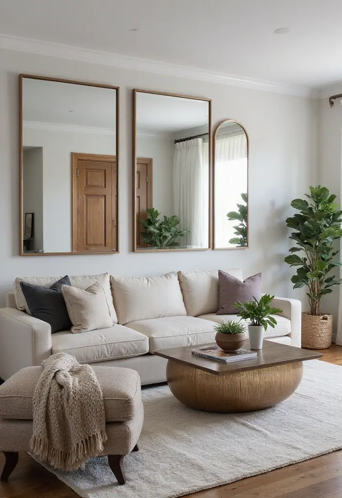 25 Living Room Mirror Decor Ideas That Make the Space Feel Bigger 16 25 Living Room Mirror Decor Ideas That Make the Space Feel Bigger - 16. Mirrored Accent Walls