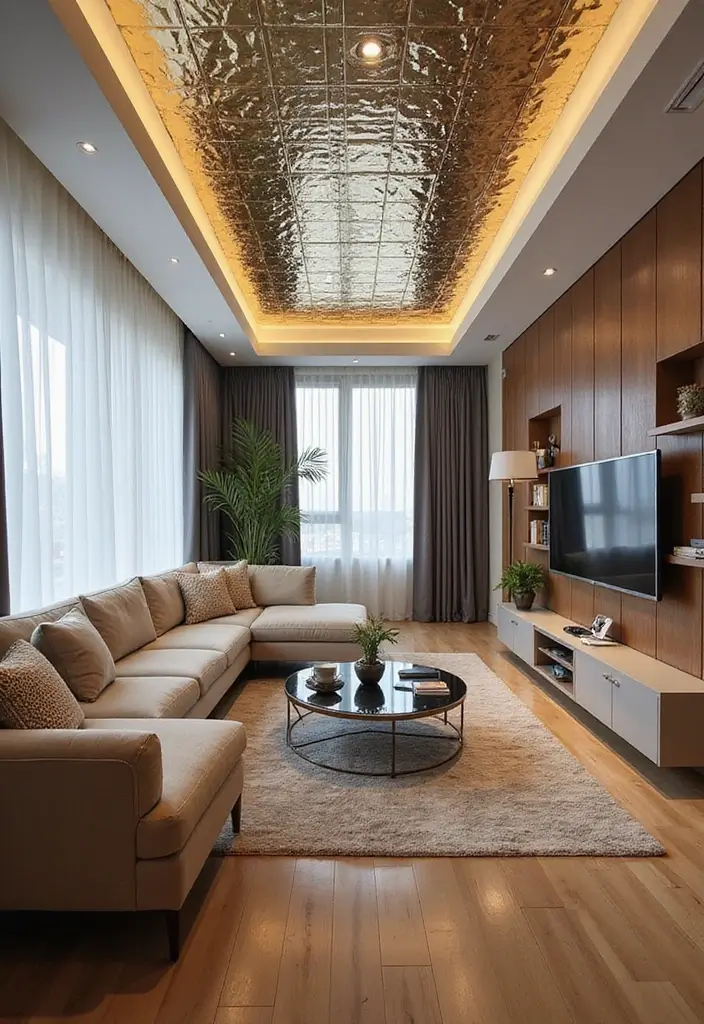 25 Living Room Mirror Decor Ideas That Make the Space Feel Bigger 20 25 Living Room Mirror Decor Ideas That Make the Space Feel Bigger - 20. Mirrored Ceiling Tiles