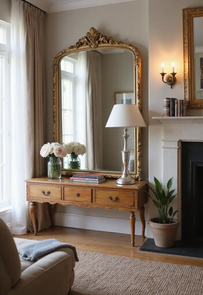 25 Living Room Mirror Decor Ideas That Make the Space Feel Bigger 5 25 Living Room Mirror Decor Ideas That Make the Space Feel Bigger - 5. Layered Mirrors