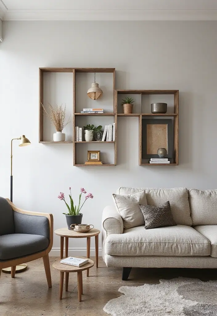 25 Living Room Mirror Decor Ideas That Make the Space Feel Bigger 8 25 Living Room Mirror Decor Ideas That Make the Space Feel Bigger - 8. Mirrored Wall Shelves