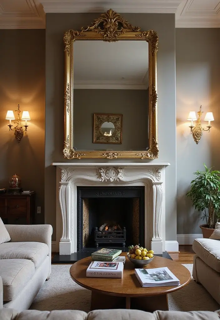 25 Living Room Mirror Decor Ideas That Make the Space Feel Bigger 9 25 Living Room Mirror Decor Ideas That Make the Space Feel Bigger - 9. Mirrors Above the Fireplace