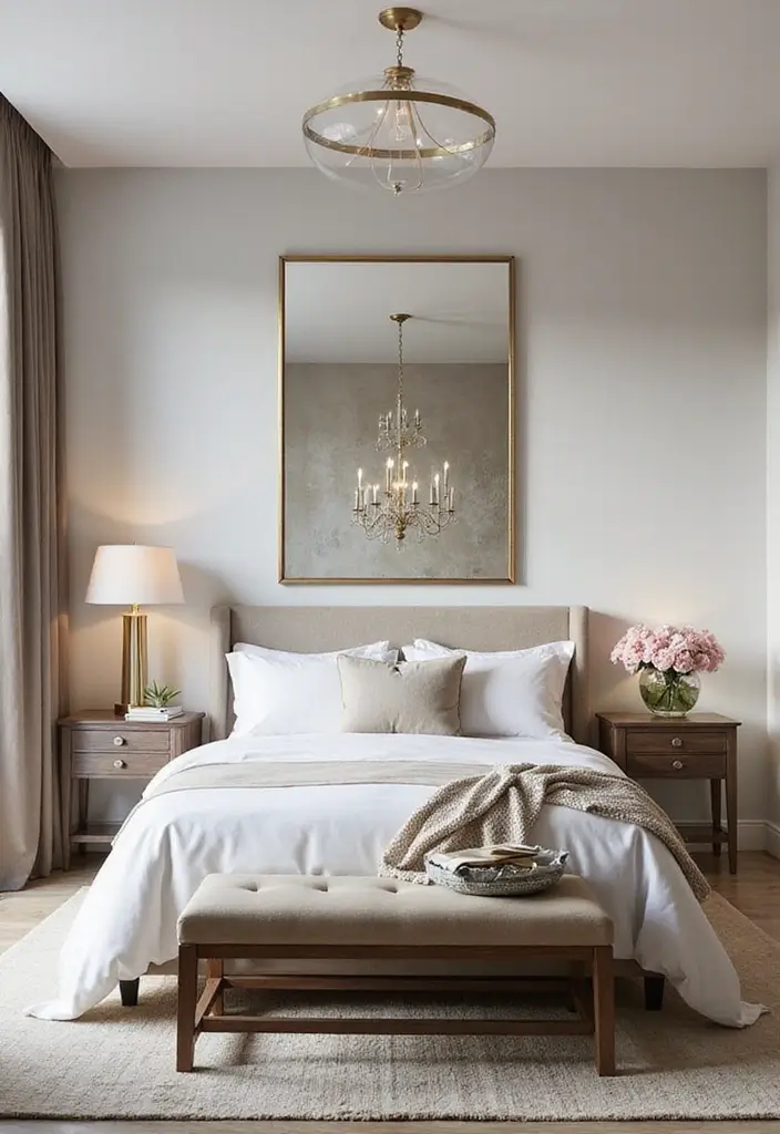 25 Mirror Decor Ideas for Bedrooms Without a Dresser Mirror 13 25 Mirror Decor Ideas for Bedrooms Without a Dresser Mirror - 13. Mirrored Wall Art