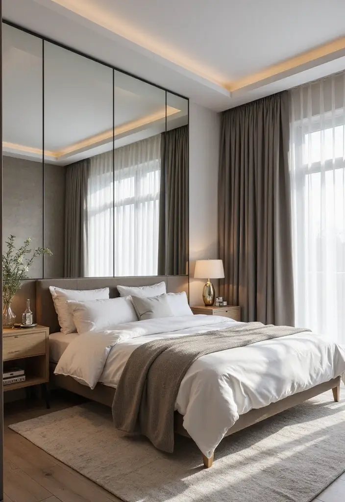 25 Mirror Decor Ideas for Bedrooms Without a Dresser Mirror 20 25 Mirror Decor Ideas for Bedrooms Without a Dresser Mirror - 20. Mirrored Wall Panels
