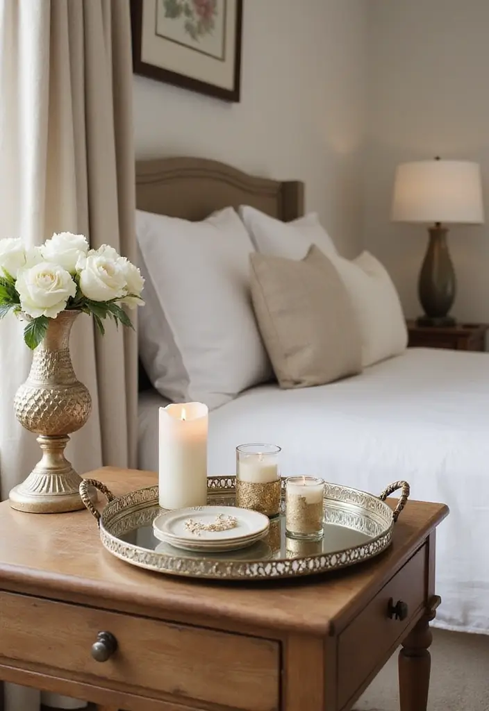 25 Mirror Decor Ideas for Bedrooms Without a Dresser Mirror 21 25 Mirror Decor Ideas for Bedrooms Without a Dresser Mirror - 21. Mirrored Serving Tray