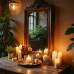 25 Mirror Decor Ideas with Candles and Greenery for Cozy Corners