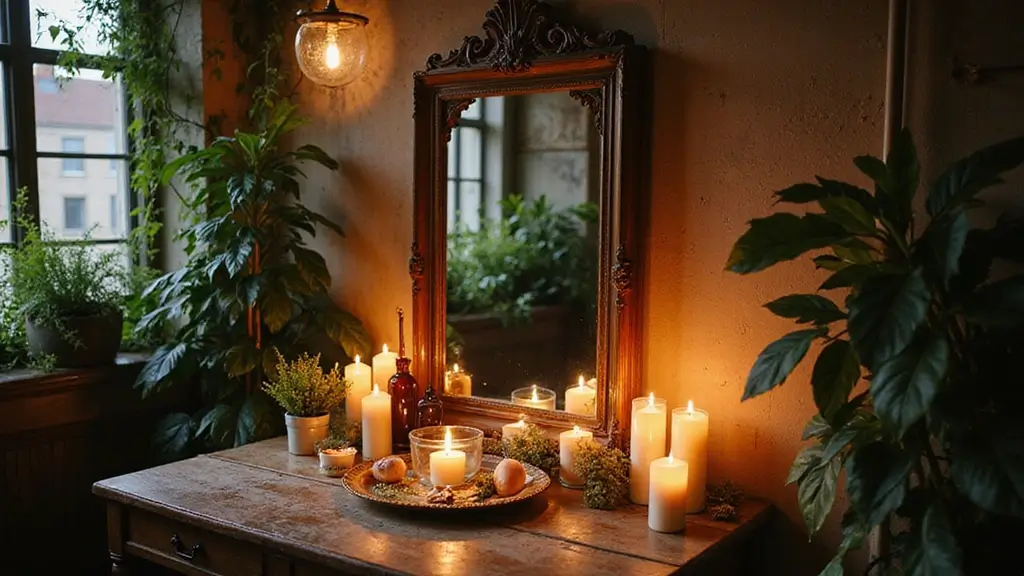 25 Mirror Decor Ideas with Candles and Greenery for Cozy Corners