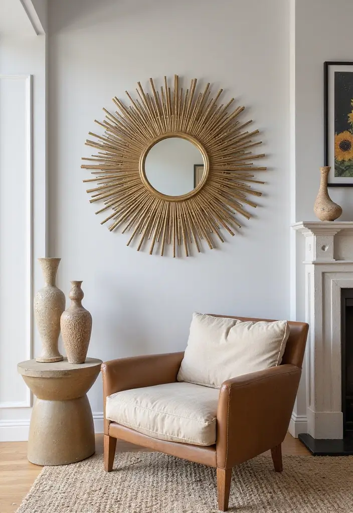 25 Mirror Wall Decor Ideas for Apartments and Small Spaces 15 25 Mirror Wall Decor Ideas for Apartments and Small Spaces - 15. Modern Art Integration