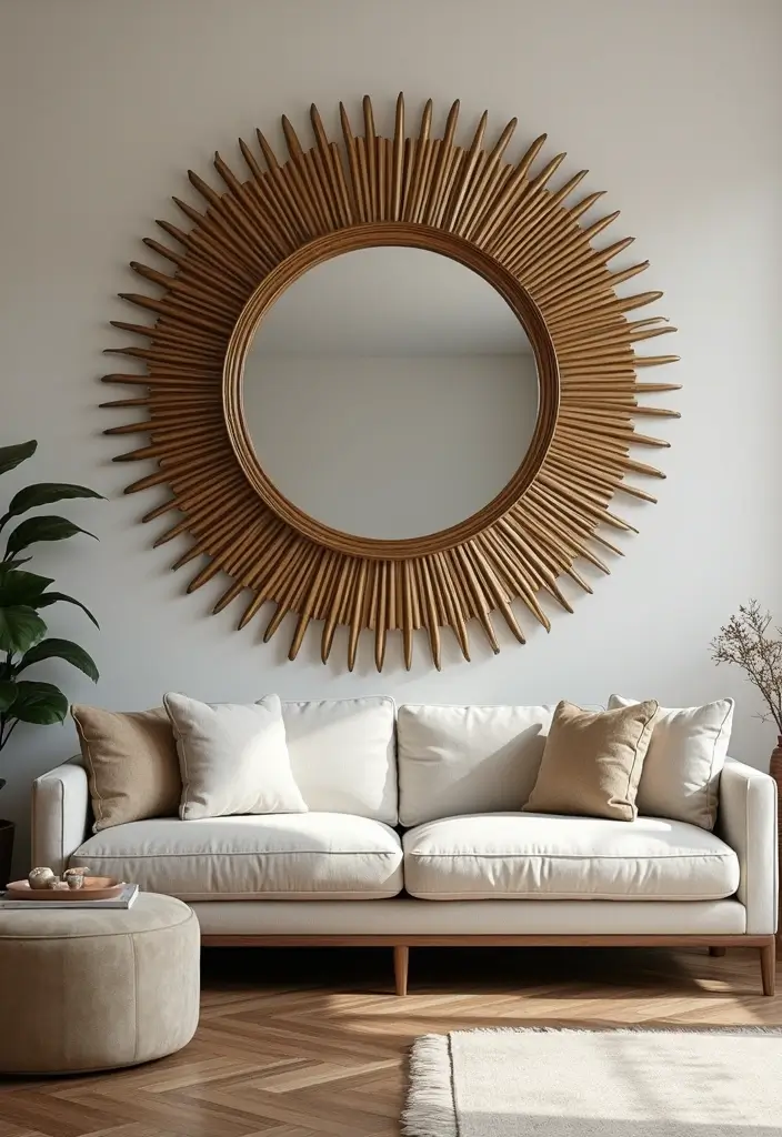 25 Mirror Wall Decor Ideas for Apartments and Small Spaces 5 25 Mirror Wall Decor Ideas for Apartments and Small Spaces - 5. Oversized Statement Piece