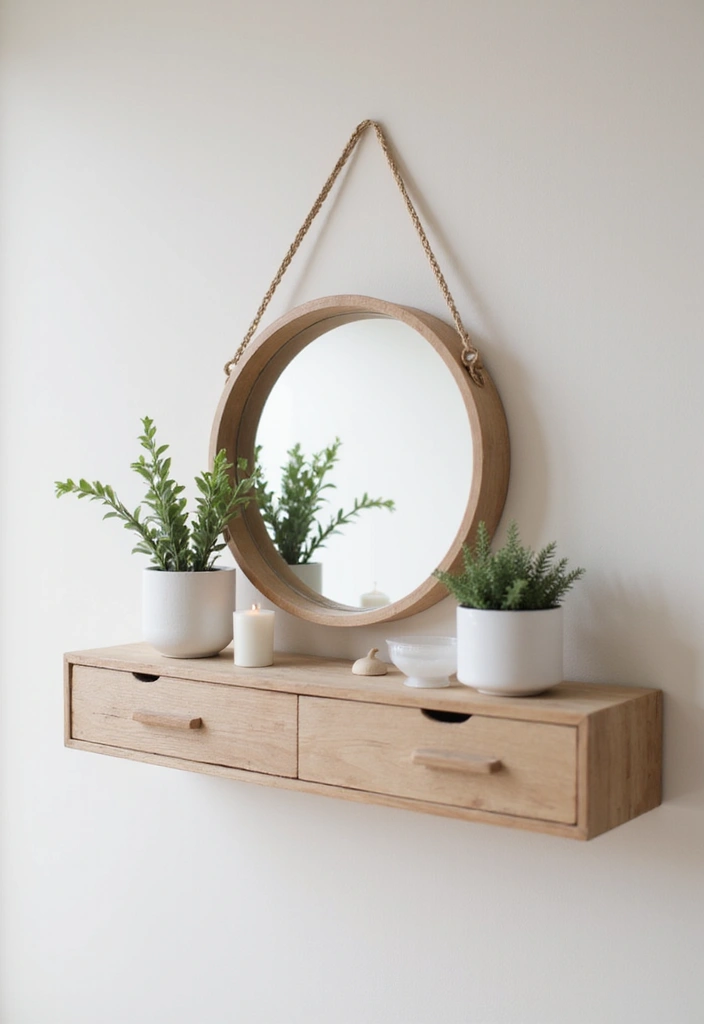 25 Mirror Wall Decor Ideas for Neutral Color Schemes and Minimal Homes 10 25 Mirror Wall Decor Ideas for Neutral Color Schemes and Minimal Homes - 10. Decorative Mirror Shelf