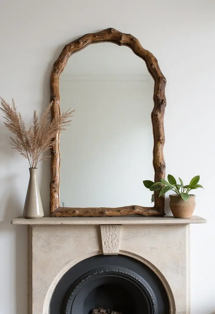 25 Mirror Wall Decor Ideas for Neutral Color Schemes and Minimal Homes 19 25 Mirror Wall Decor Ideas for Neutral Color Schemes and Minimal Homes - 19. Nature-Inspired Mirror Decor
