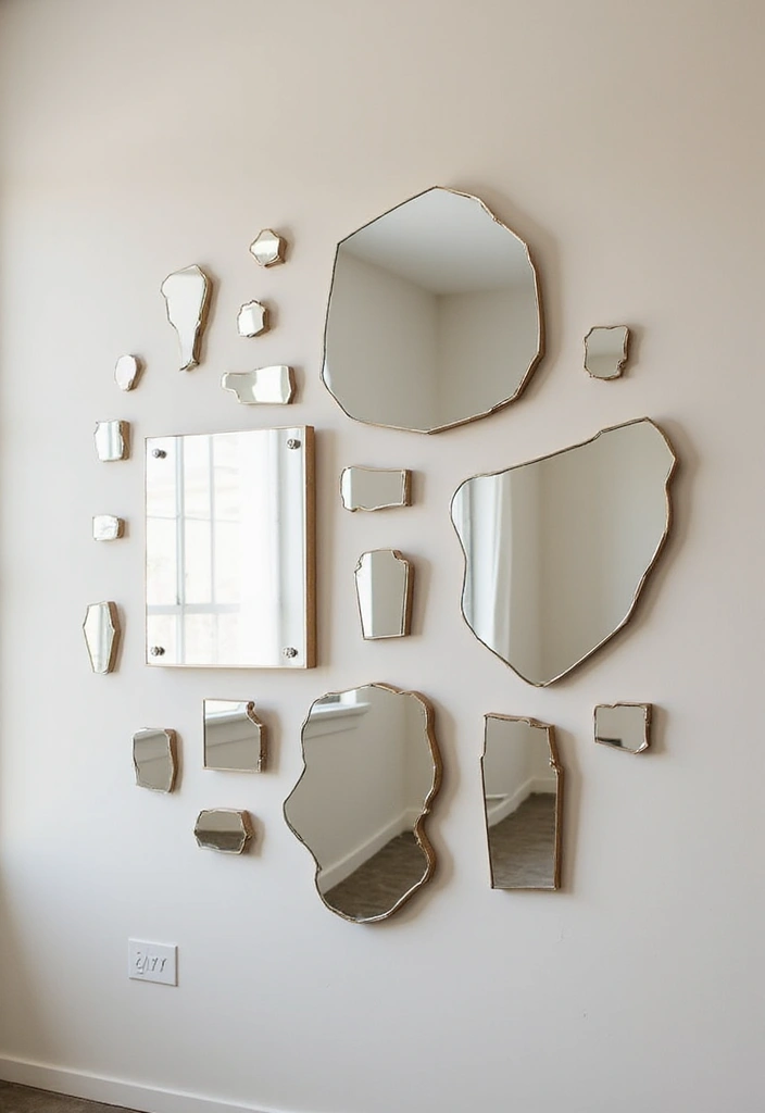 25 Mirror Wall Decor Ideas for Neutral Color Schemes and Minimal Homes 2 25 Mirror Wall Decor Ideas for Neutral Color Schemes and Minimal Homes - 2. Geometric Mirrors for a Modern Touch