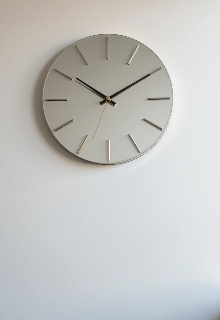25 Mirror Wall Decor Ideas for Neutral Color Schemes and Minimal Homes 22 25 Mirror Wall Decor Ideas for Neutral Color Schemes and Minimal Homes - 22. Mirrored Wall Clock