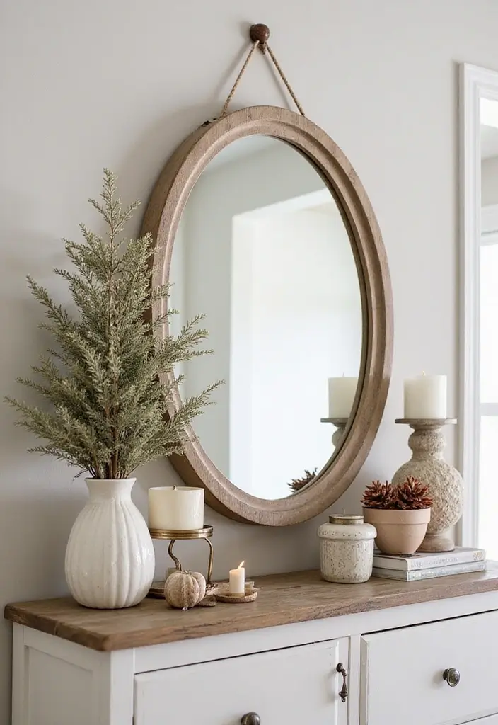 25 Mirror Wall Decor Ideas for Neutral Color Schemes and Minimal Homes 25 25 Mirror Wall Decor Ideas for Neutral Color Schemes and Minimal Homes - 25. Seasonal Mirror Displays