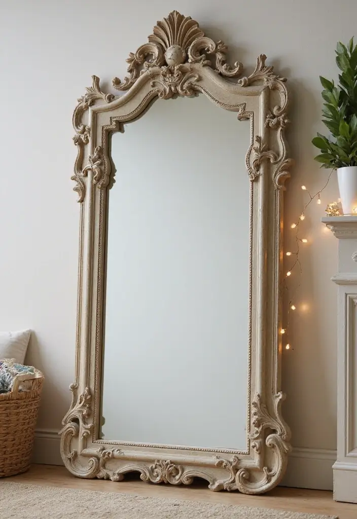 25 Mirror Wall Decor Ideas for Teenage Bedrooms That Feel Mature 1 25 Mirror Wall Decor Ideas for Teenage Bedrooms That Feel Mature - 1. Vintage Door Mirror Frame
