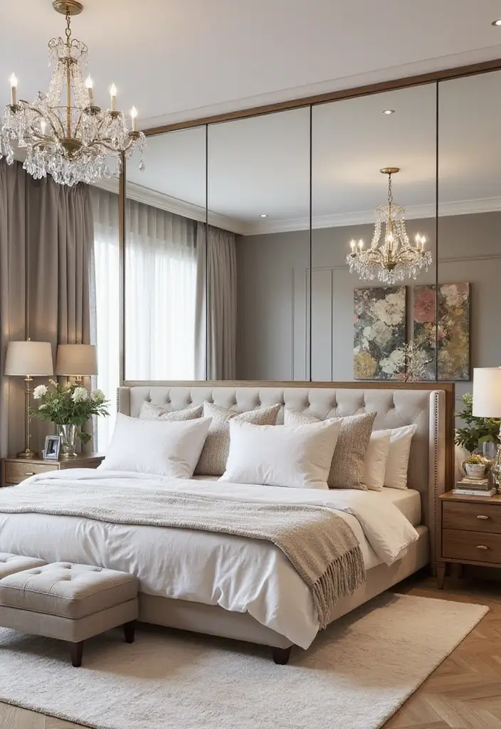 25 Mirror Wall Decor Ideas for Teenage Bedrooms That Feel Mature 10 25 Mirror Wall Decor Ideas for Teenage Bedrooms That Feel Mature - 10. Mirrored Accent Wall