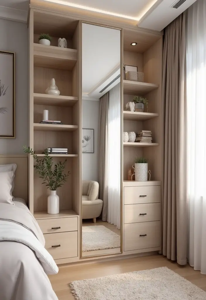 25 Mirror Wall Decor Ideas for Teenage Bedrooms That Feel Mature 14 25 Mirror Wall Decor Ideas for Teenage Bedrooms That Feel Mature - 14. Multi-Functional Mirror with Storage