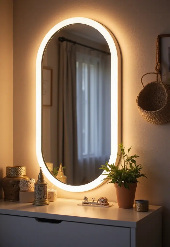 25 Mirror Wall Decor Ideas for Teenage Bedrooms That Feel Mature 15 25 Mirror Wall Decor Ideas for Teenage Bedrooms That Feel Mature - 15. Lighted Mirrors