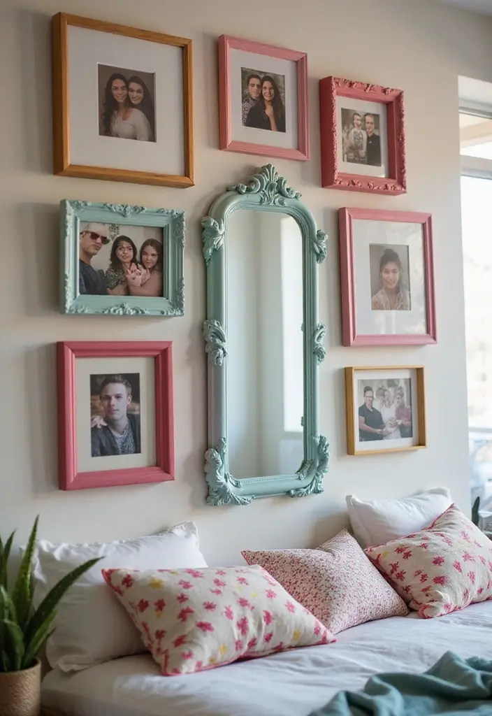 25 Mirror Wall Decor Ideas for Teenage Bedrooms That Feel Mature 4 25 Mirror Wall Decor Ideas for Teenage Bedrooms That Feel Mature - 4. DIY Framed Mirrors with Personal Photos